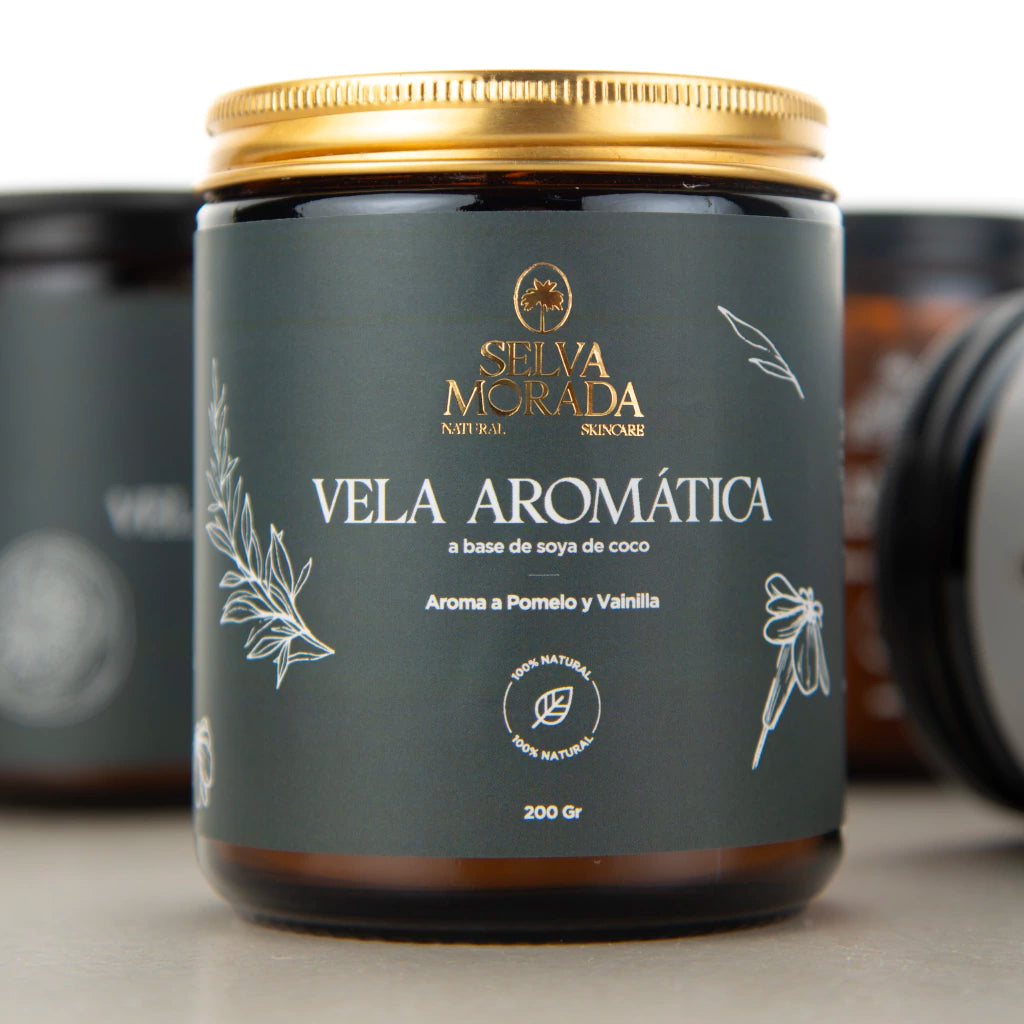 Vela aromática natural de Pomelo y Vainilla