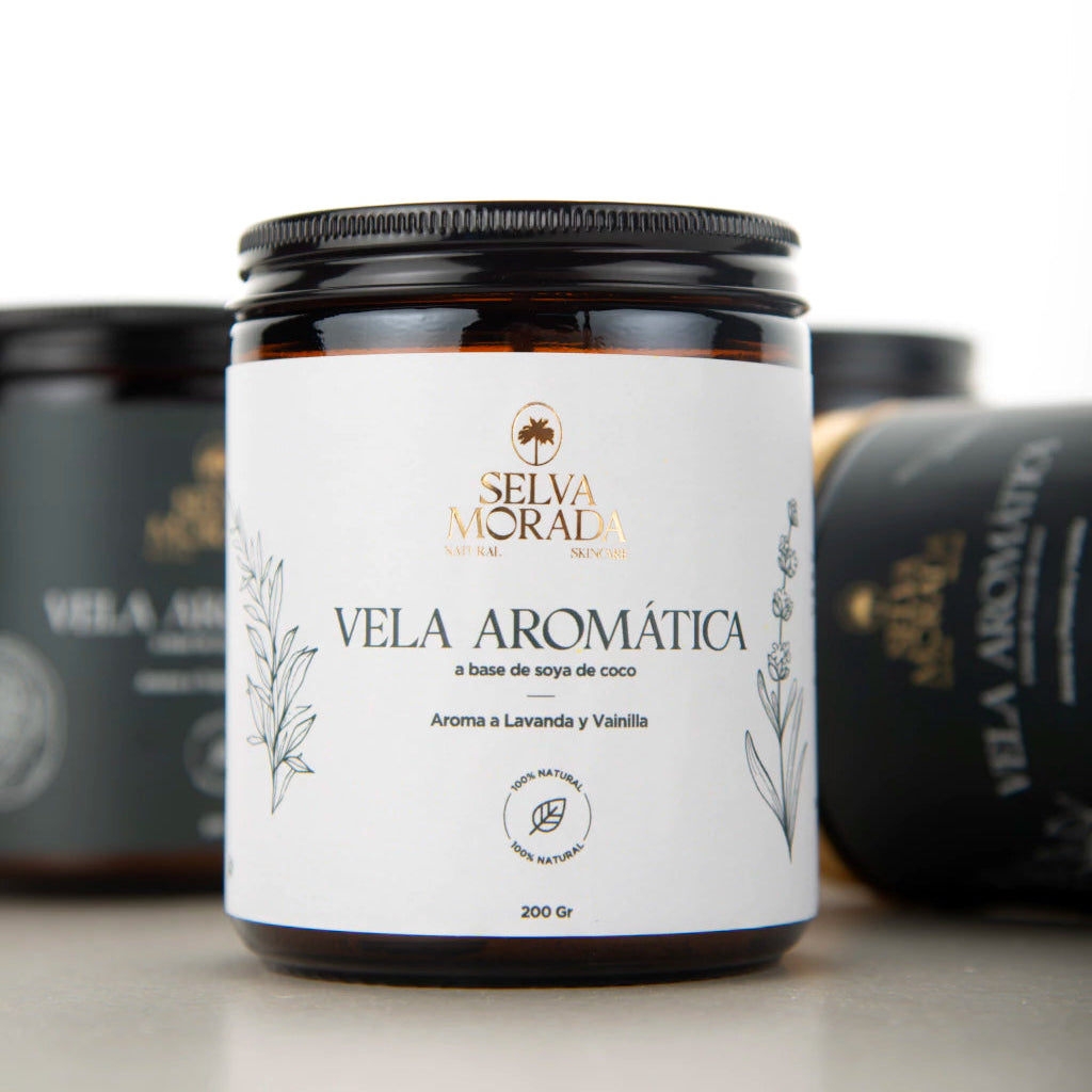 Vela Aromática natural de Lavanda & Vainilla