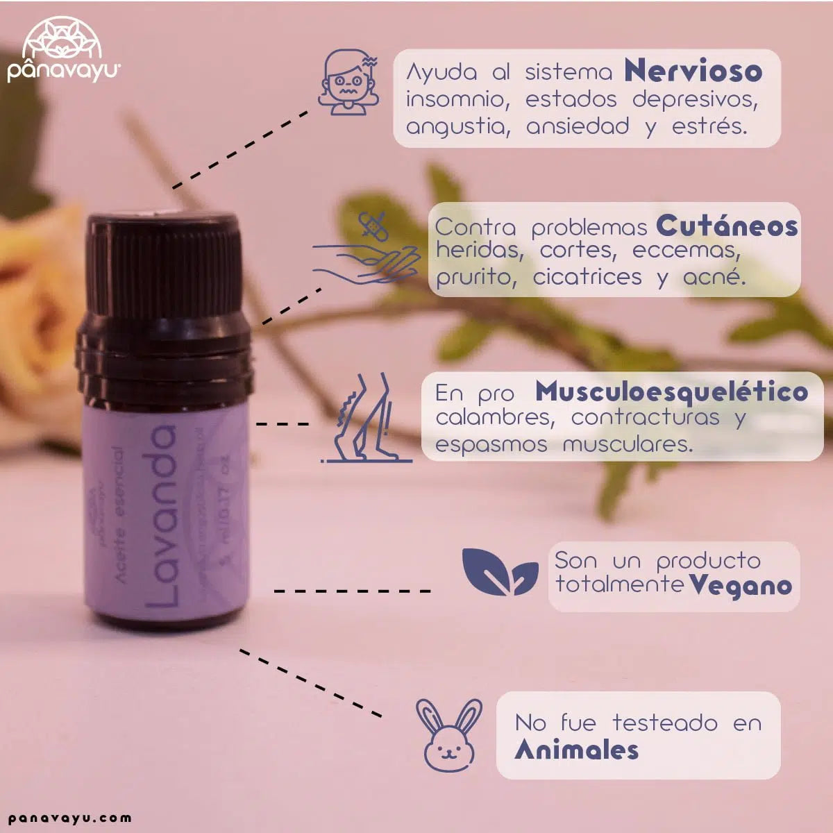 Aceite esencial de lavanda Panavayú