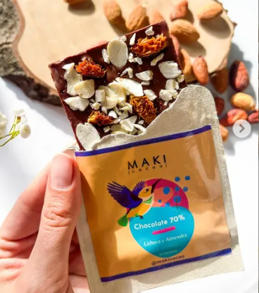 Chocolate Artesanal Vegano 70% – Uchuva y Almendra