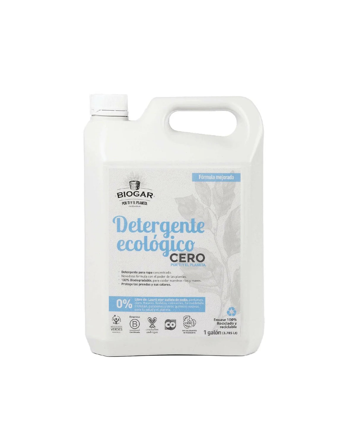 Detergente Ecológico CERO - Sin fragancia - Galón- Biogar