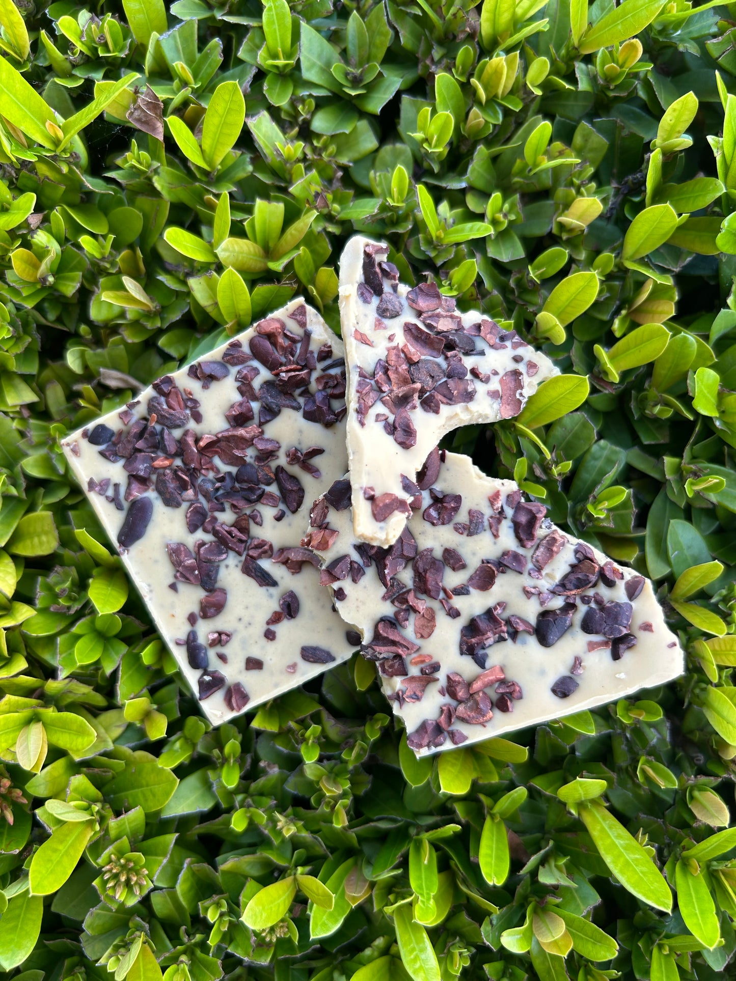 Barra de Chocolate blanco vegano con maracuýa y nibs de cacao