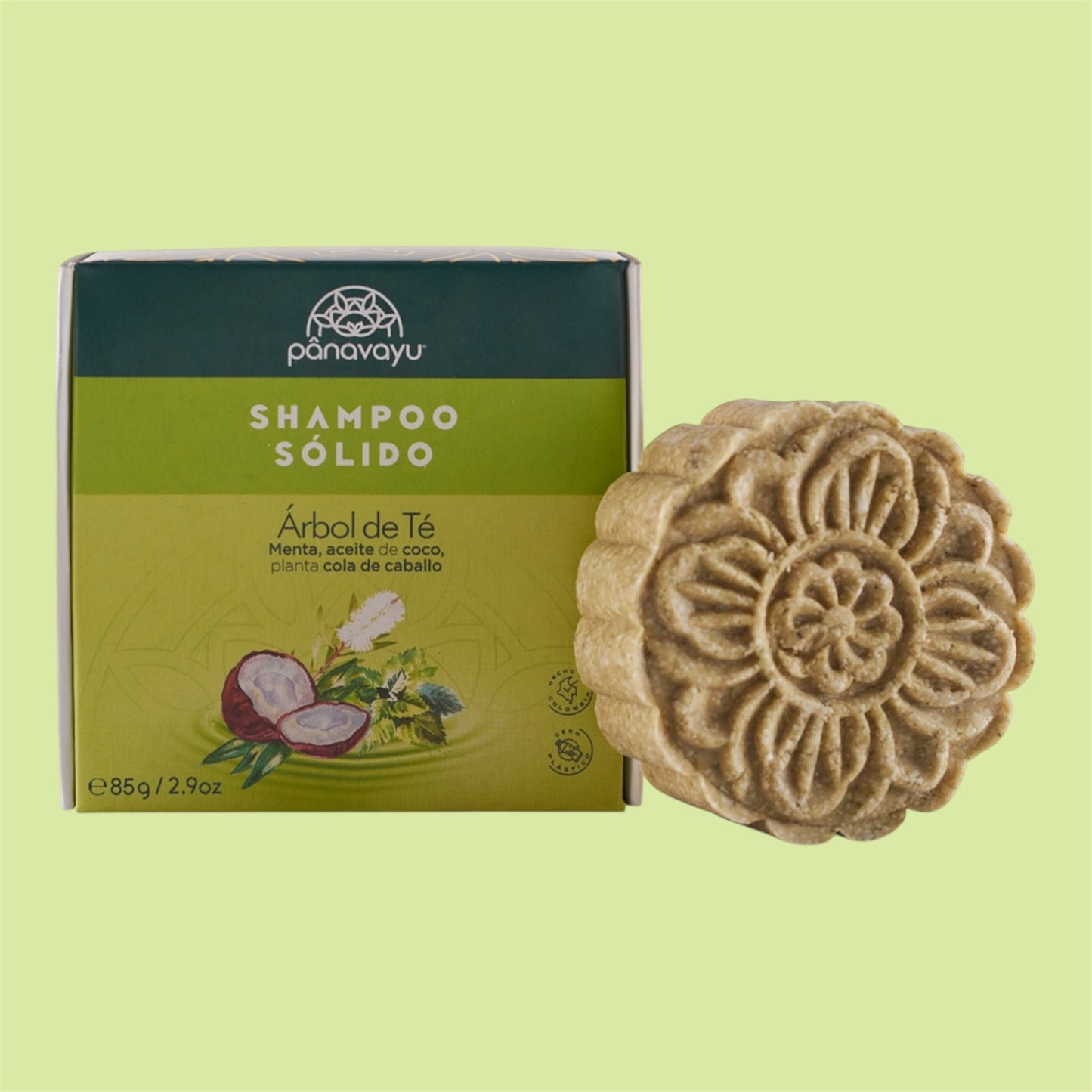 Shampoo sólido de árbol de té y menta