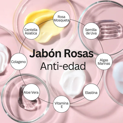 Jabón de rosas - Anti edad - Amada Botánica