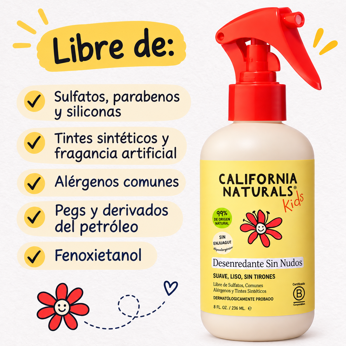 Spray desenredante para niños