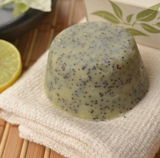 Jabón exfoliante de limón y amapola