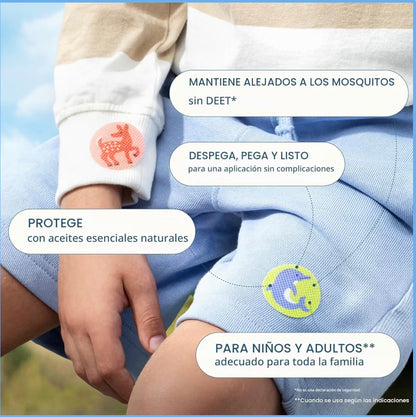 Parches repelentes de mosquitos para niños y adultos