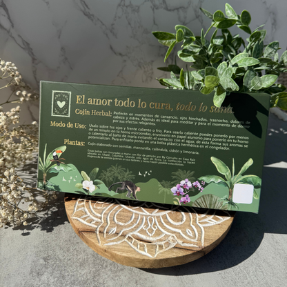 Cojín Herbal para relajar el cuerpo, la mente y darle amorcito al corazón