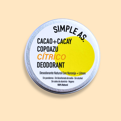 Desodorante cremoso cítrico de naranja y limón  - 50g simple as