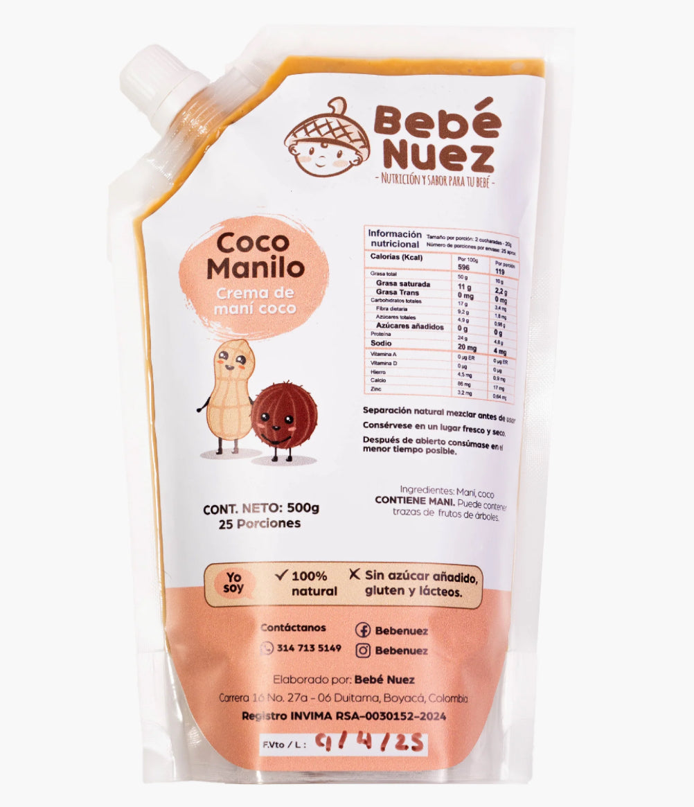 Crema de maní y coco bebé nuez 🌰