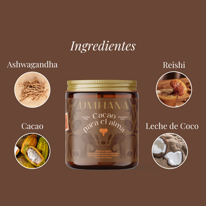 Cacao para el alma: Mezcla de adaptógenos para el estrés, ansiedad e insomnio 50gr