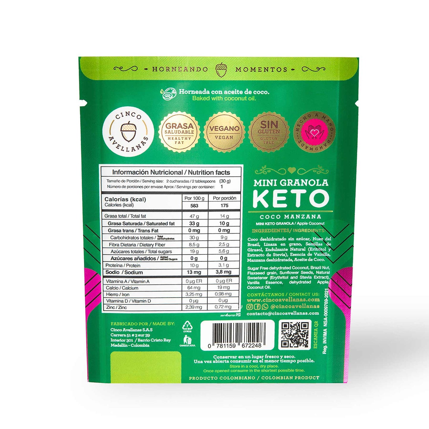 Granola KETO Coco Manzana