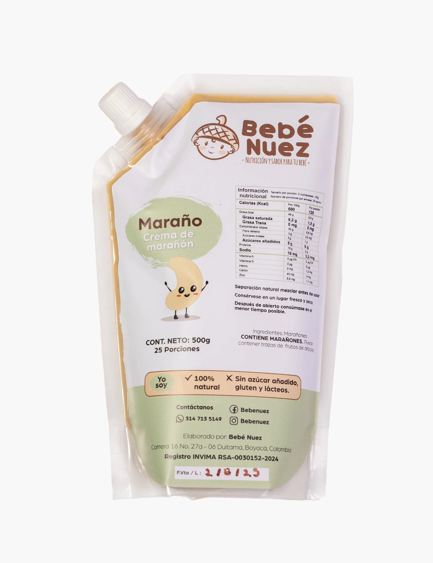 Crema de Marañón Bebé Nuez