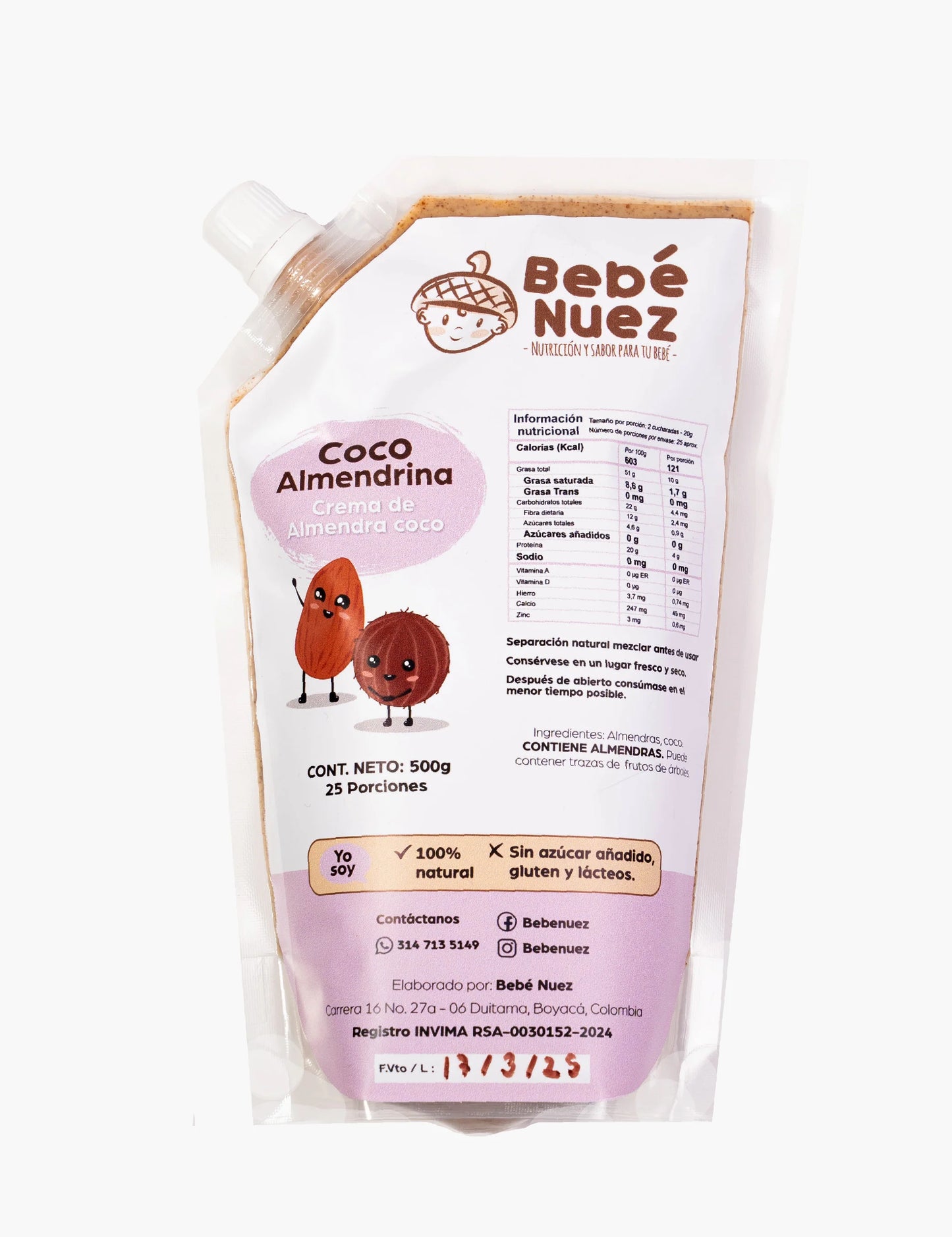 Crema de Almendras + coco