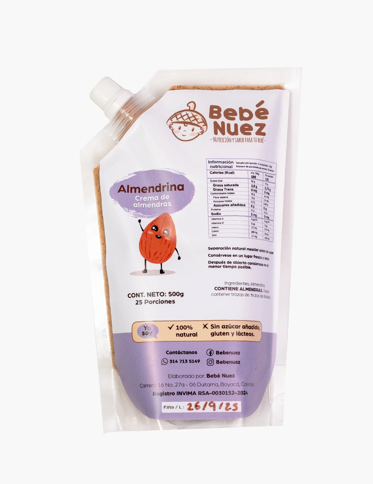Crema de Almendras Bebenuez