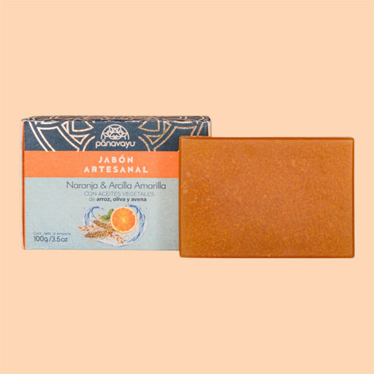 Jabón de naranja y arcilla amarilla Panavayu