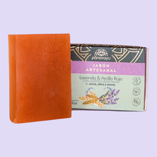 Jabón de arcilla roja y lavanda Panavayu