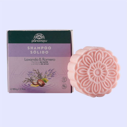 Shampoo sólido de lavanda y romero Panavayu