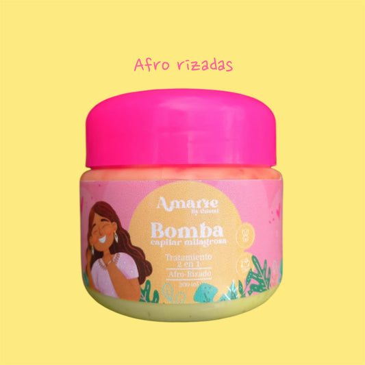 Bomba capilar Cabello Afro Rizado Tratamiento 2 en 1