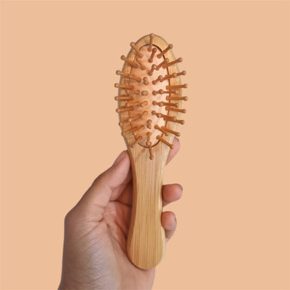 Mini cepillo de Bambú para el cabello