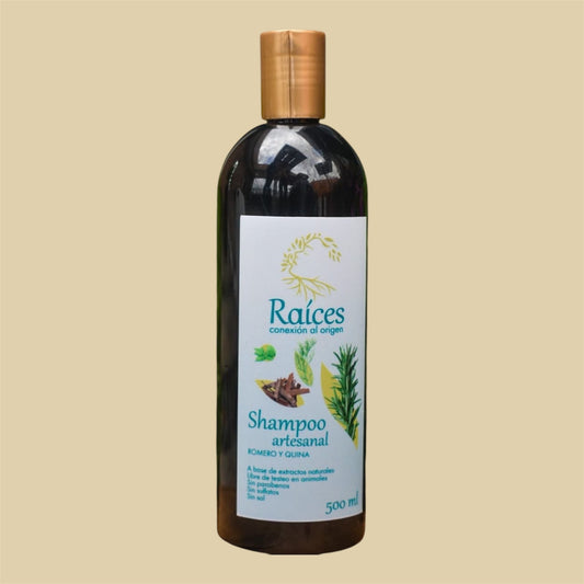 Shampoo Artesanal de Romero y Quina 500ml - Raíces