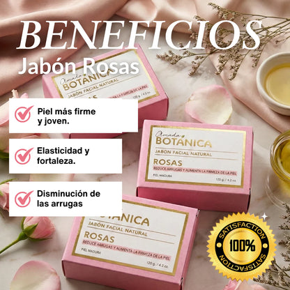 Jabón de rosas - Anti edad - Amada Botánica