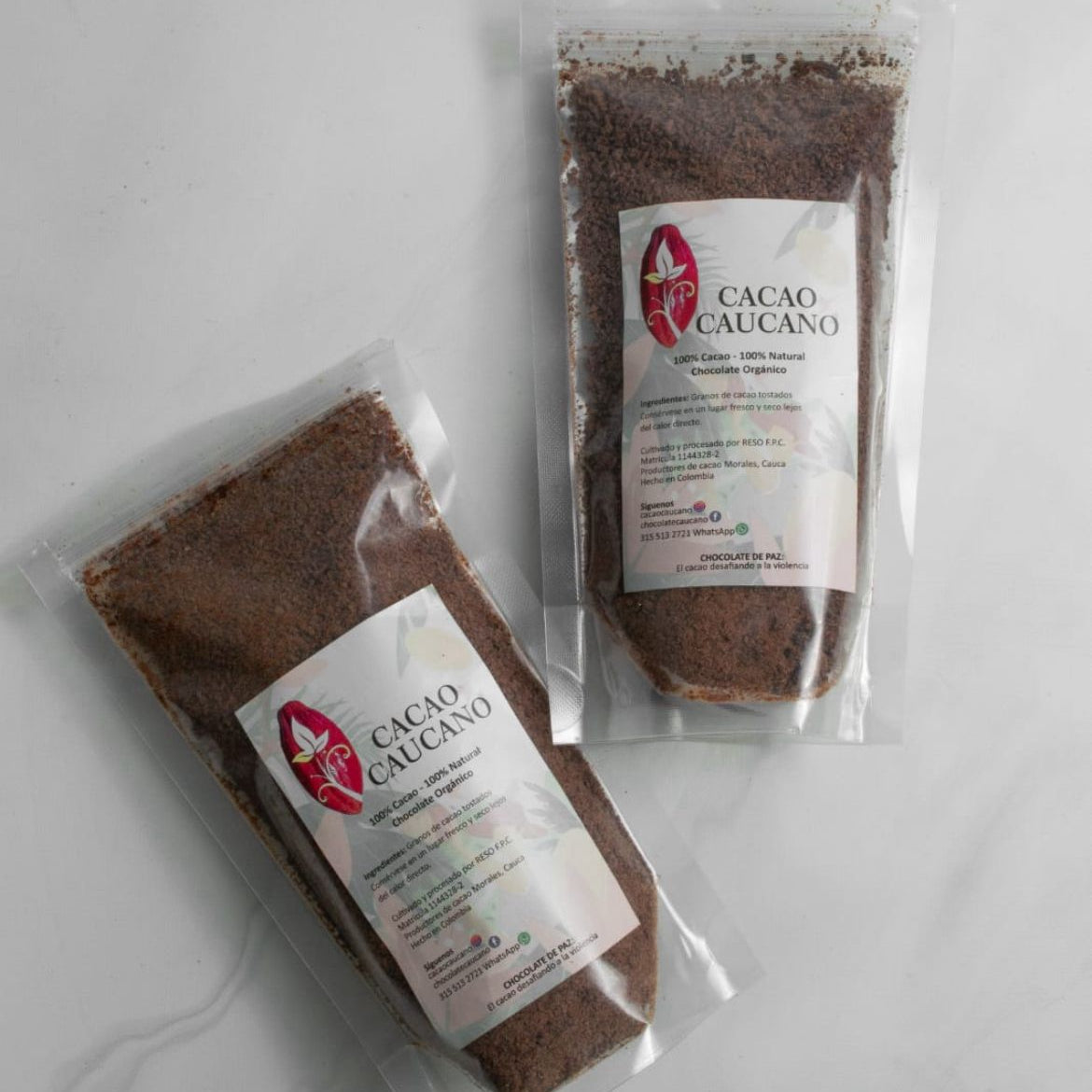 Cacao puro molido orgánico x100g - Cacao Caucano