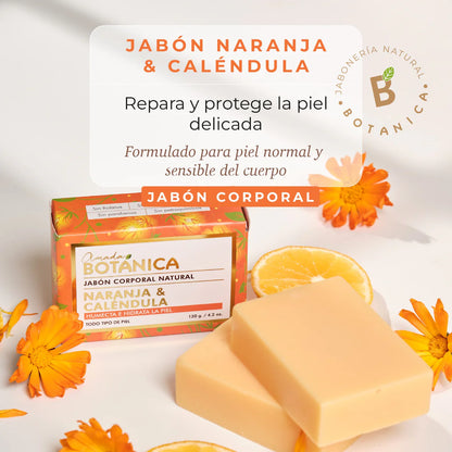 Jabón corporal naranja y caléndula - Pieles sensibles y atópicas