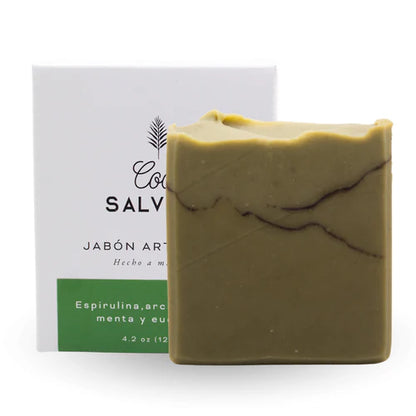 Jabón de Espirulina, Arcilla Verde, Menta y Eucalipto - Frescura